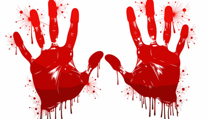Smudged bloody handprints on a wall, evoking thriller ambiance at Halloween
