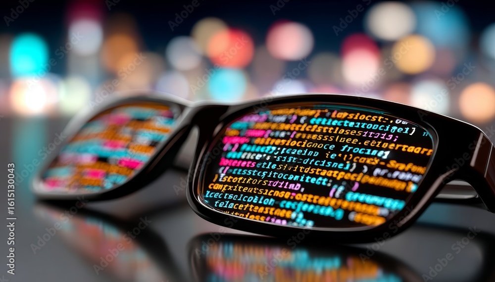 Poster innovative technology showcase data visualization and cyber security trends in programming