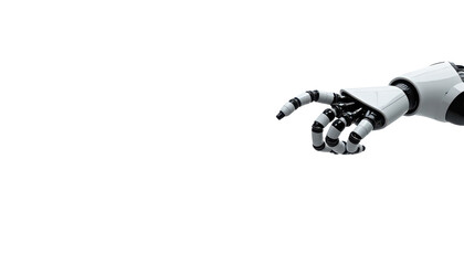 Robotic Hand Reaching Out in a Futuristic Setting, Symbolizing Technology and Innovation on transparent background
