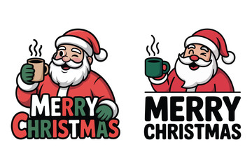 Santa Claus holding hot beverage Christmas holiday