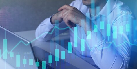 Investment finance chart,stock market business. Digital financial chart indicators, stock market business and exchange financial growth graph.	
