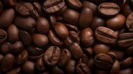 coffee bean texture, arabica background, fresh roasted black coffee beans