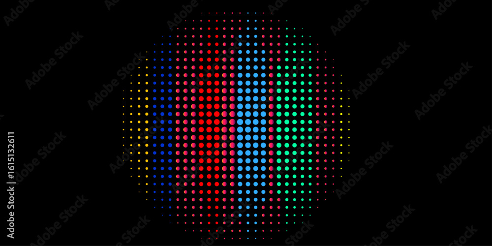Poster abstract modern gradient black and colorful background with halftone dots pattern design. vector ill