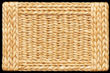 Close-up of a light beige woven rectangular frame