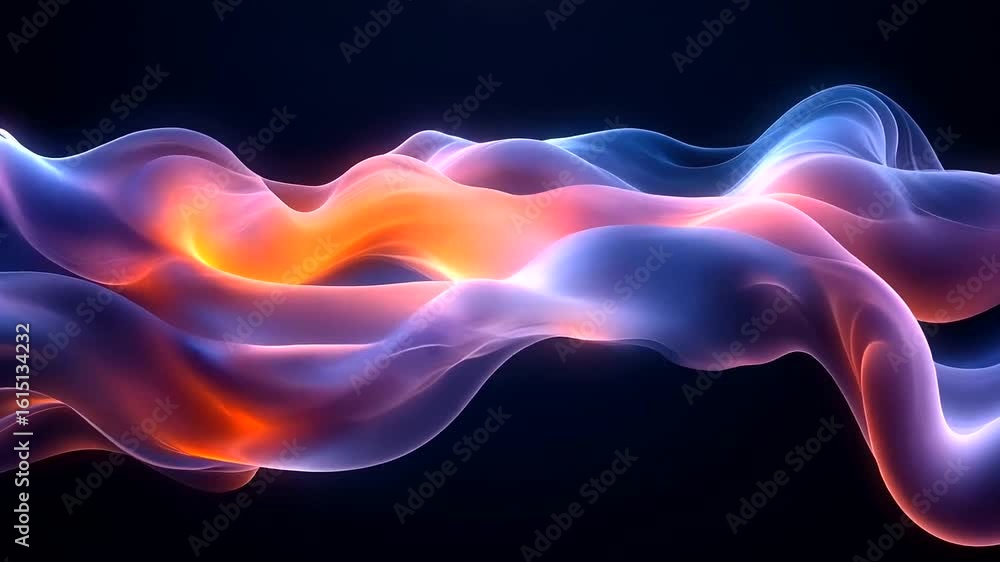 Poster abstract energy waveform visualizer with blue and orange gradient background