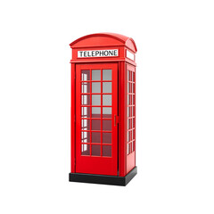 Photo of british red telephone booth isolated on transparent background