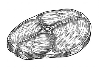 hand drawn sketch of meat