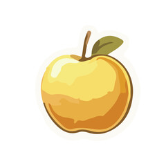 Illustration of a yellow apple on a white background