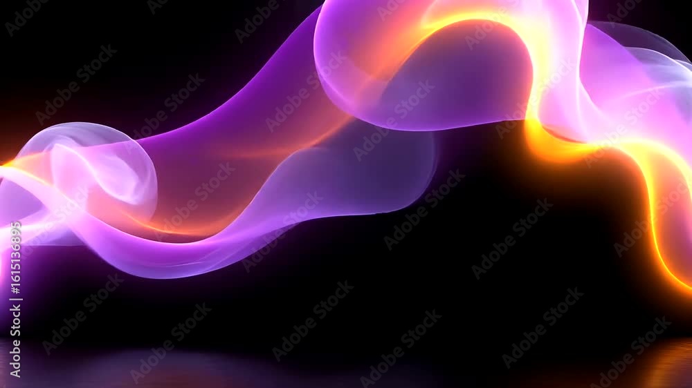 Poster abstract glowing fluid wave animation with dynamic light and shadow effects