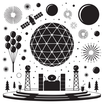 New year s eve celebration scene with iconic times square ball drop and fireworks display