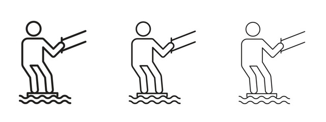 Kitesurf sign icon. Simple element illustration. Can be used for web and mobile.