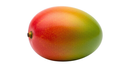 A vibrant and colorful mango, showcasing its smooth skin and juicy ripeness against a transparent background