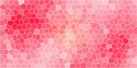 Abstract light red pink gradient with white stoke toned hexagon textured background. Simply Gentle, stained glass texture, colorful pattern graphic design for web, banner, templet vector background.	