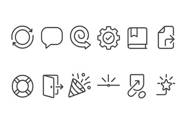 Office productivity line icon set. tools and software symbols for efficient work