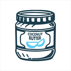 Jar of Coconut Butter Spread Illustration Coconut Butter A jar with smooth coconut spread
