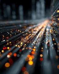 An abstract rendering of light rays breaking through a digital matrix,  and innovation powered by AI Corporate and Business AI Future Tech and Innovation Digital Lifestyle and Connectivity