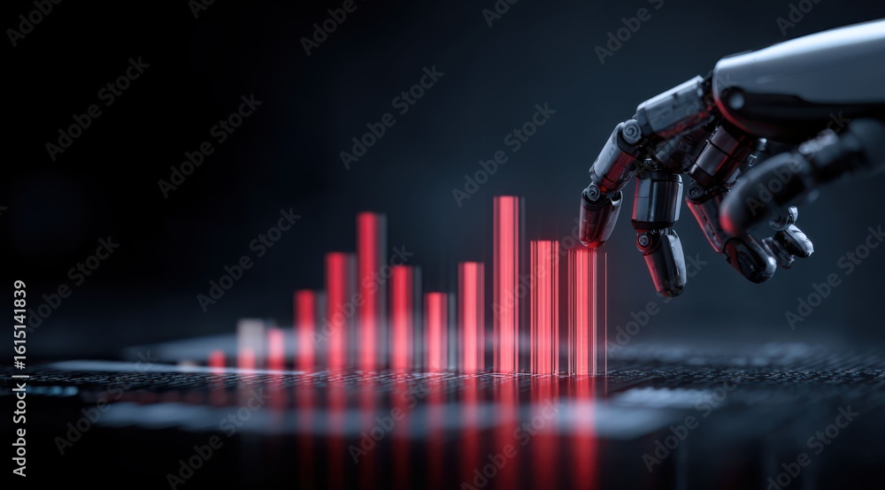 Poster autonomous ai agent showcasing capabilities through multi-step execution as a robotic hand interacts