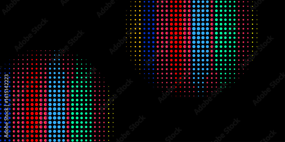 Poster abstract modern gradient black and colorful background with halftone dots pattern design. vector ill