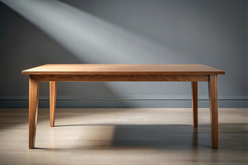 Elegant Wooden-Colored Table – Natural Mockup Surface for Product Displaying.