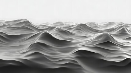 Fototapeta premium 3D render of undulating, smooth gray mountains in a vast, expansive landscape.