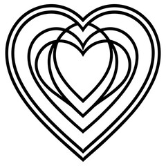 Concentric hearts outline graphic symbolizing love and romance