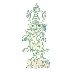 仏像 四天王 広目天 Four Heavenly Kings Kōmokuten - Virūpākṣa