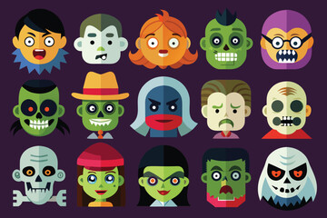 halloween monsters set