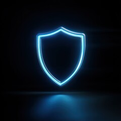 Neon blue shield graphic