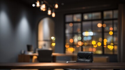 Elegant Blurred Office Background With Cozy Ambiance For Corporate Presentations, Website Headers, And Business Reports