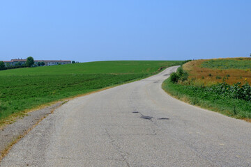 Rural landscape in Monferrato near Oviglio and Bergamasco, Alessandria province, Italy