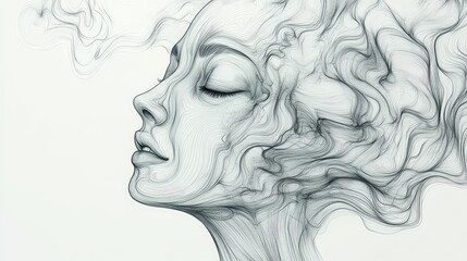 Fototapeta premium calmness flowing face