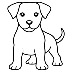 Fototapeta premium A cute outline drawing of a puppy