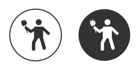 Lumberjack icon, symbol, Vector pictogram. Simple element illustration.