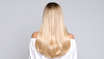 Blonde hair, back view