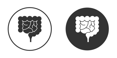 Large intestine icon, symbol, Vector pictogram. Simple element illustration.