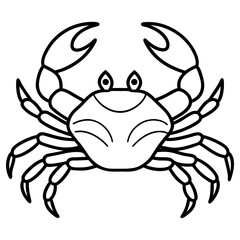 A crab drawing isolated on a white background
