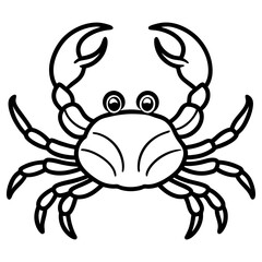 A crab drawing isolated on a white background