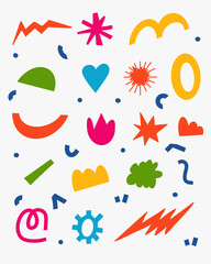 Hand drawn abstract doodle elements design