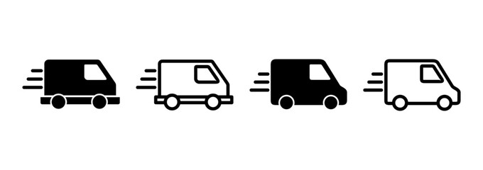 Delivery truck icon logo design. Delivery truck sign and symbol. Shipping fast delivery icon