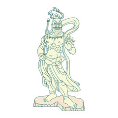 仏像  金剛力士 阿形 Niō Guardians / Kongōrikishi Agyō - Open-mouthed Niō