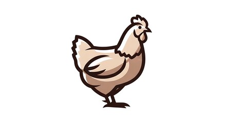 Obraz premium Chicken hen poultry farm bird animal fowl livestock agriculture illustration vector design