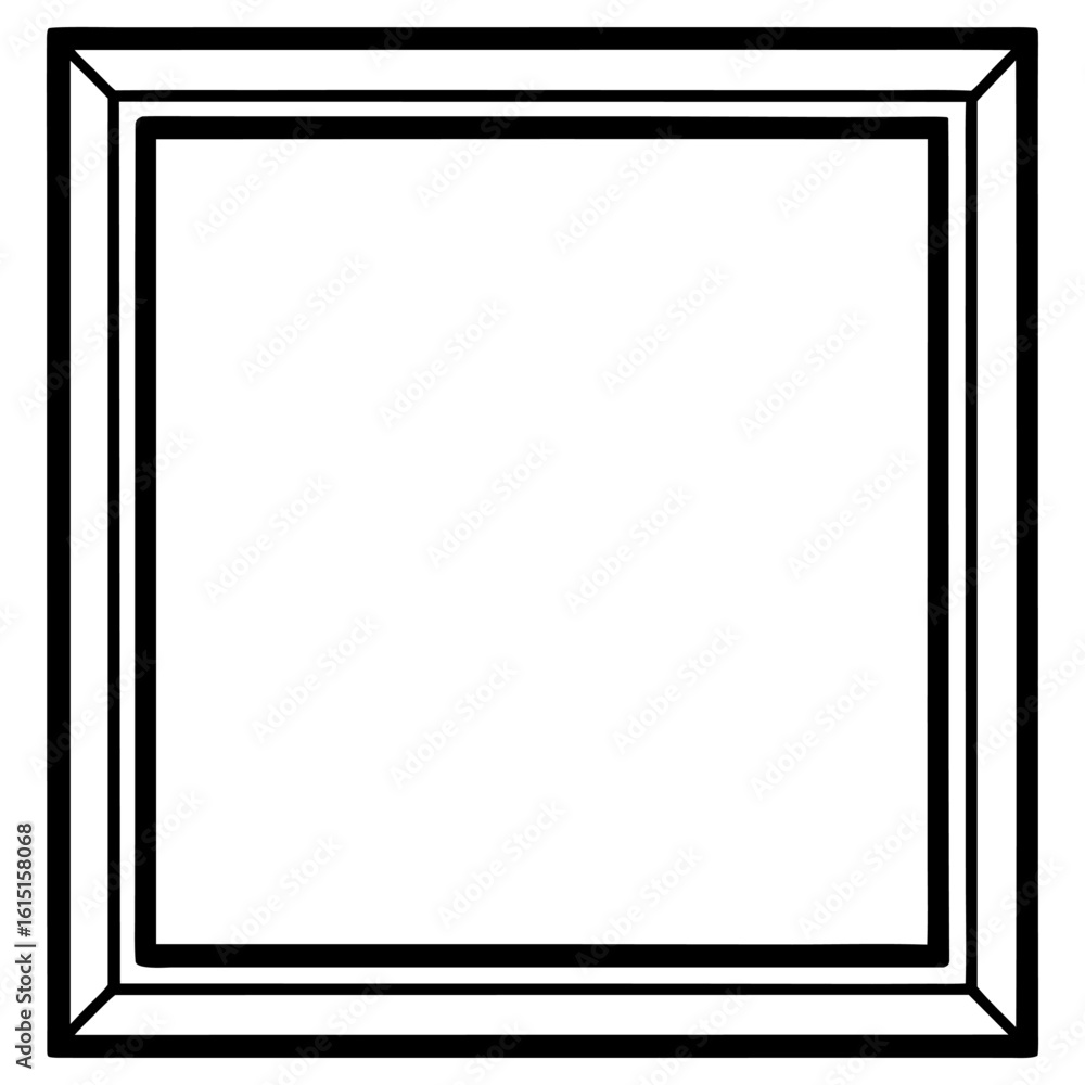 Poster a simple line drawing of an empty square picture frame
