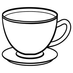 A cup of coffee or tea with a saucer, isolated on white