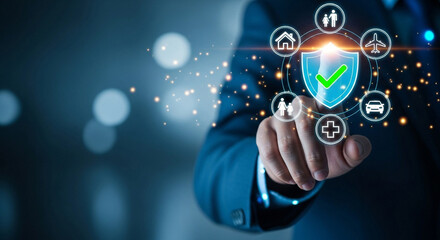 Fototapeta premium Ensure your future is secure with comprehensive digital insurance solutions and protection for your family