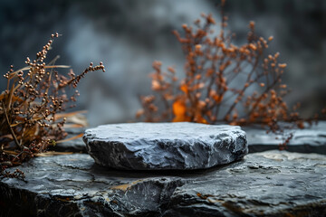 Rugged stone surface showcasing organic textures and earthy color palette