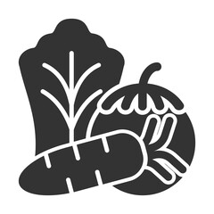 Vegetable Icon Glyph Style. Vector Illustration Design