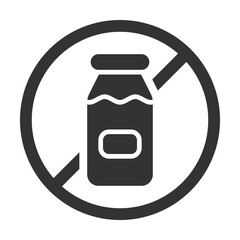 Lactose Free Icon Glyph Style. Vector Illustration Design