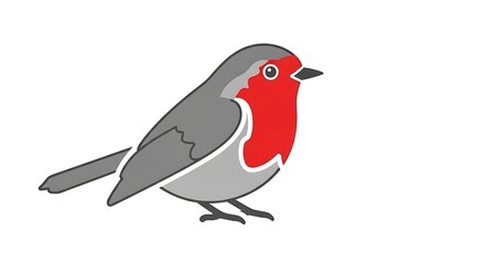 Obraz premium Illustration of a robin bird vector image avian wildlife nature animal ornithology drawing art