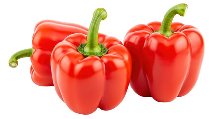 Isolated Red Bell Peppers Trio