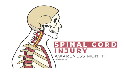 Spinal Cord Injury Awareness Month. Spinal Injury Concept Design.
